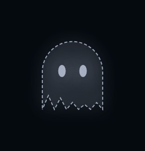 Fileless: a flickering dashed-outline ghost