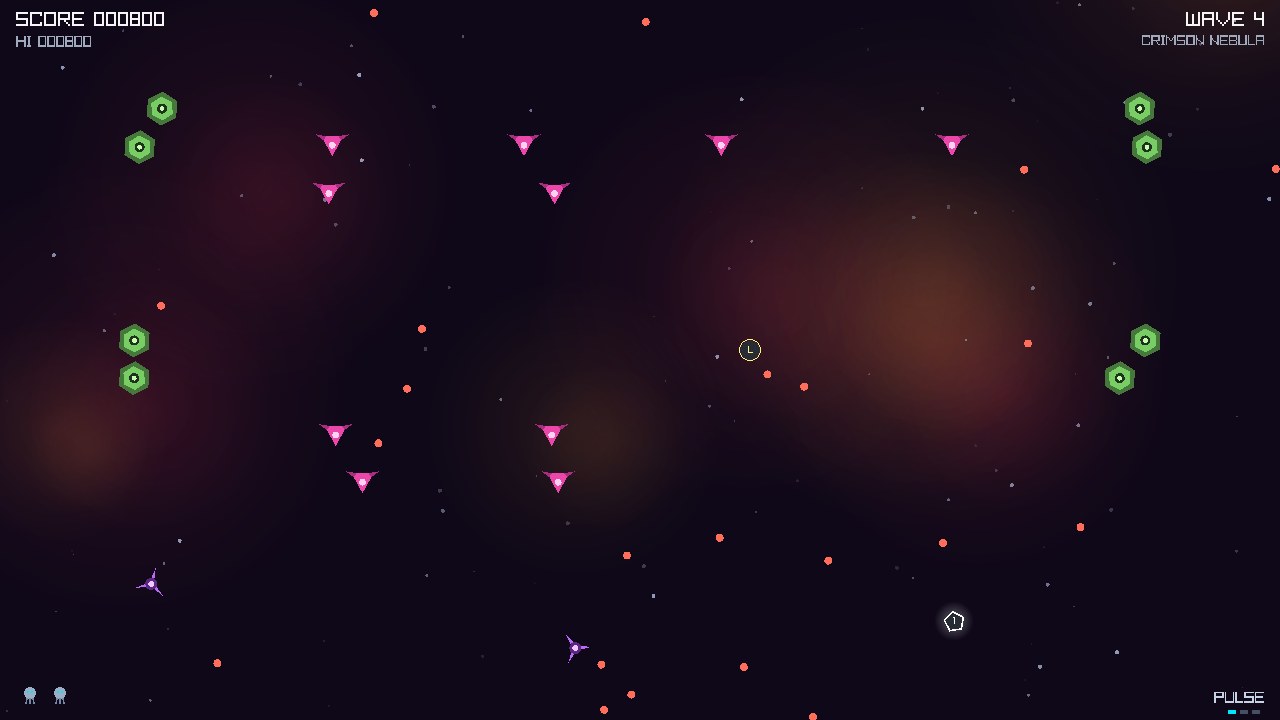 A wall formation of drones and tanks descending through a crimson nebula